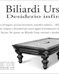 Biliardi Ursus. Desiderio infinito.